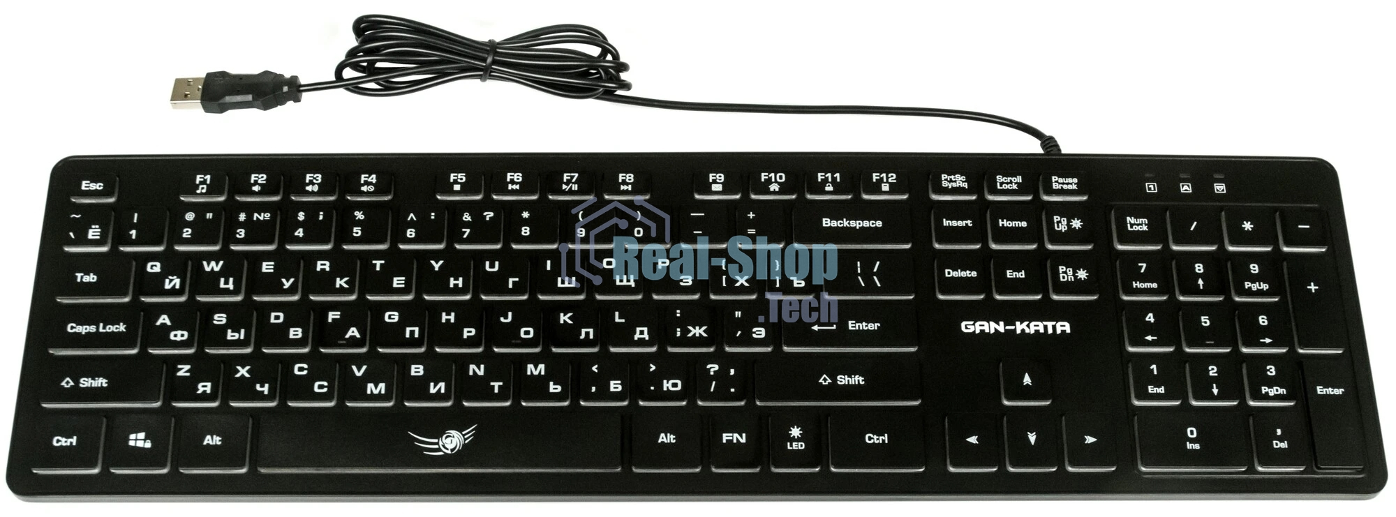 Комплект клавиатура+мышь Dialog Gan-Kata KMGK-1707U проводной, USB, 1600 DPI, чёрный