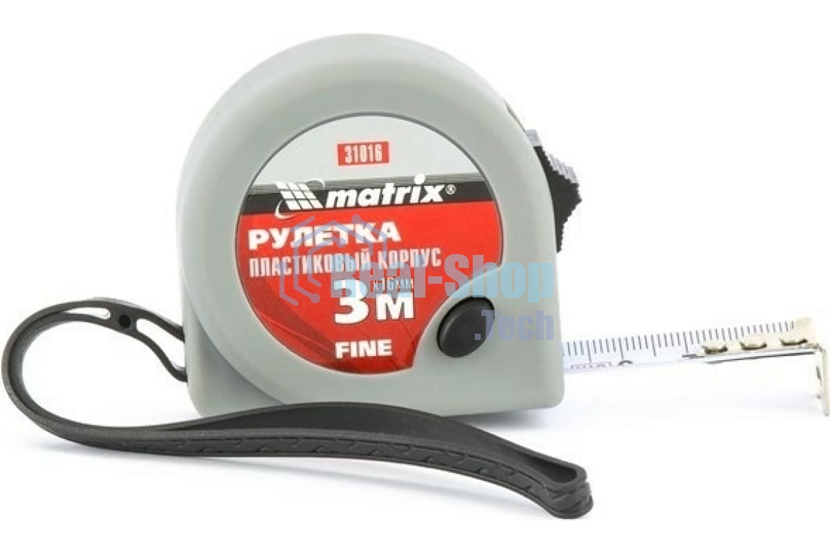 Рулетка Matrix Fine, 3 м х 16 мм, пластиковый корпус