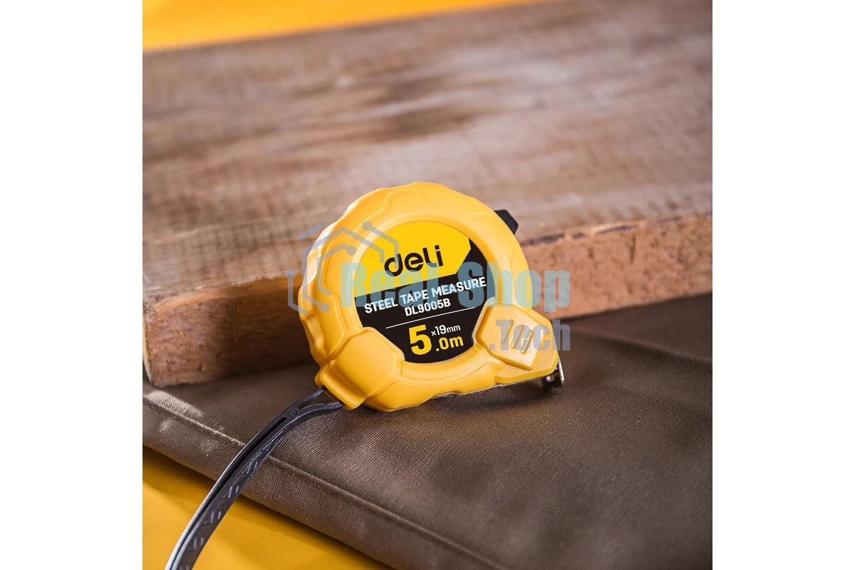 Рулетка Deli DL9005B 5мx19мм Метрическая. Корпус ударопрочный.