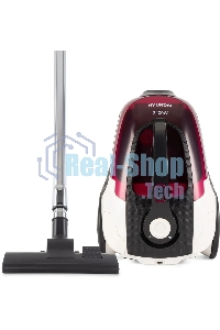 Пылесос Hyundai HYV-C3370 белый/красный, 380/2400 Вт, уборка сухая, пылесборник контейнер 3.5 л