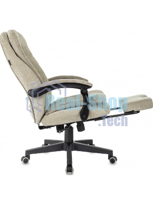Кресло руководителя Бюрократ T-9950MSG-F Fabric песочный Light-21, крестов. пластик, подст. для ног