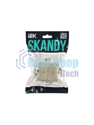 Выключатель 2-кл. IEK SKANDY SK-V09B 10А с индикацией бежевый SK-V20-1-10-K10