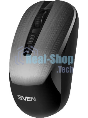 Мышь беспроводная SVEN RX-380W серый металлик, 1600 dpi, радиоканал, USB, кнопки - 4