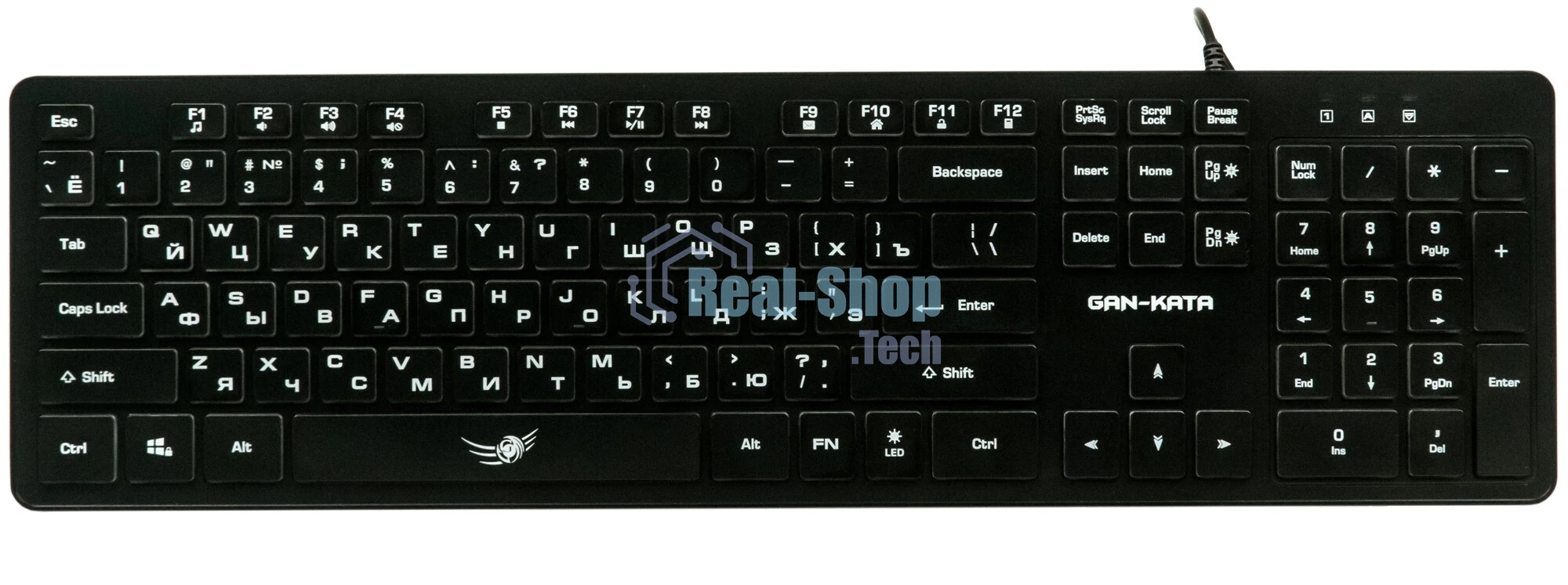 Комплект клавиатура+мышь Dialog Gan-Kata KMGK-1707U проводной, USB, 1600 DPI, чёрный