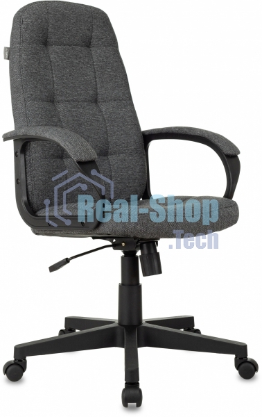 Кресло руководителя Бюрократ CH 002 Fabric 3C1 серый, крестов. пластик