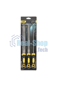 Набор напильников Deli DL352083 3шт инструментальная сталь T12, обрезиненная пластиковая рукоятка