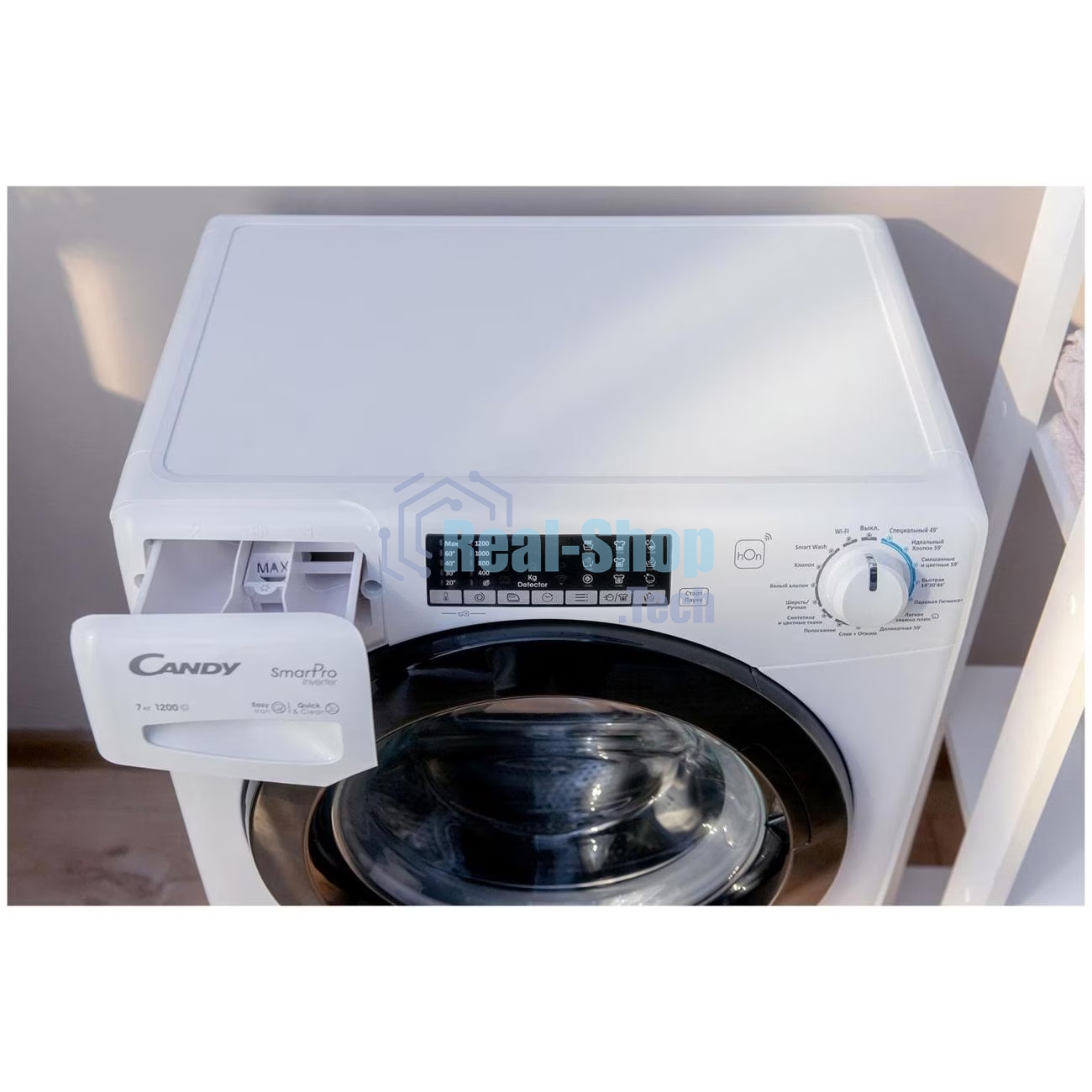 Стиральная машина Candy Smart Pro Inverter CSO4 276TWMB-07 белый, загрузка фронтальная 7 кг, 1200 об/мин., класс: А