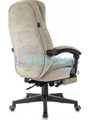 Кресло руководителя Бюрократ T-9950MSG-F Fabric песочный Light-21, крестов. пластик, подст. для ног