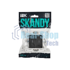 Выключатель проходной 2-кл. IEK SKANDY SK-V10G 10А с индикацией графит SK-V22-1-10-K53