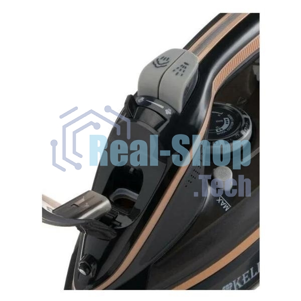 Утюг Kelli KL-1645 черный/коричневый