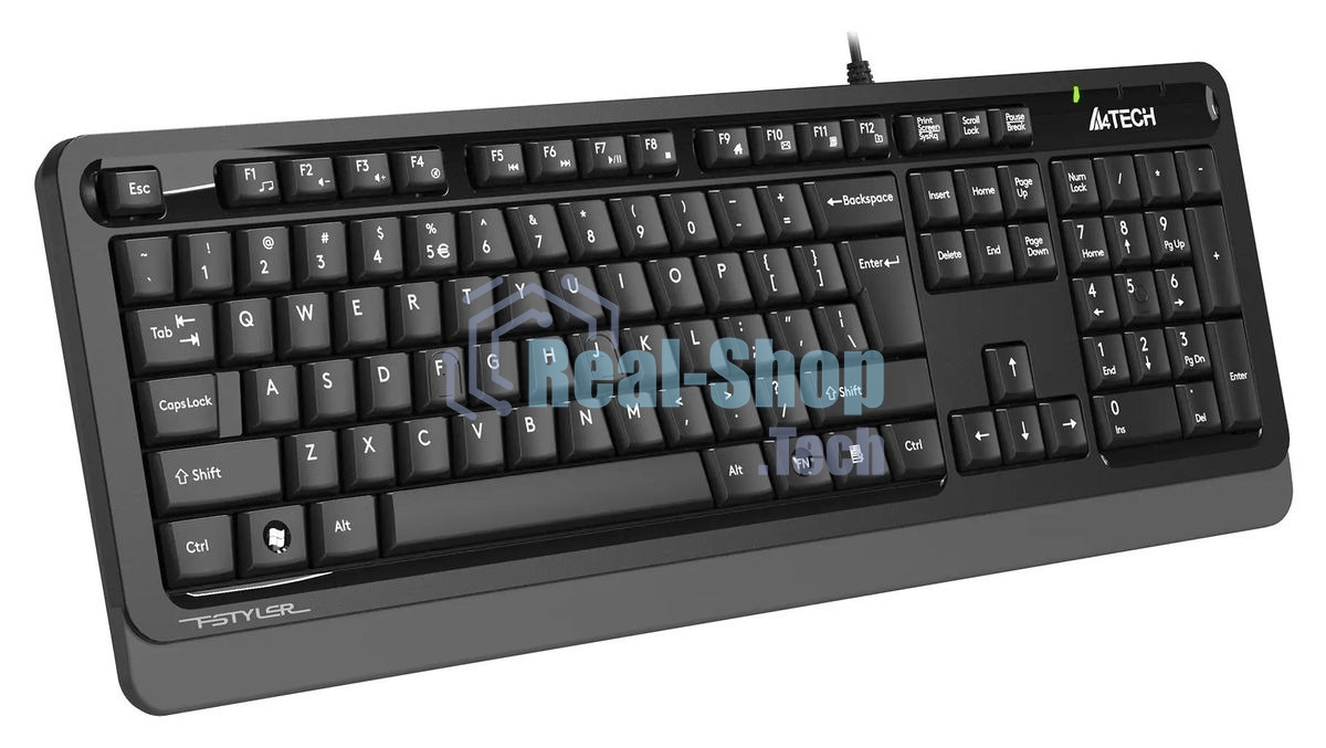 Клавиатура проводная A4Tech Fstyler FKS10, USB, черный/серый