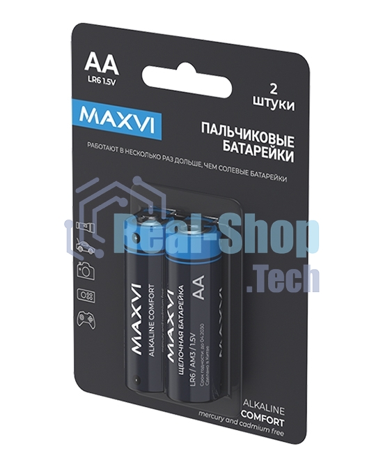 Щелочная батарейка Maxvi MBLR6CF2, COMFORT, AA, alkaline, 2 шт.