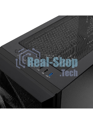 Компьютерный корпус без блока питания HSPD M340, Mesh Mid Tower, черный, TG, 0.5 SPCC, no fans, mATX, mITX, 165/350/200мм, 2x2.5
