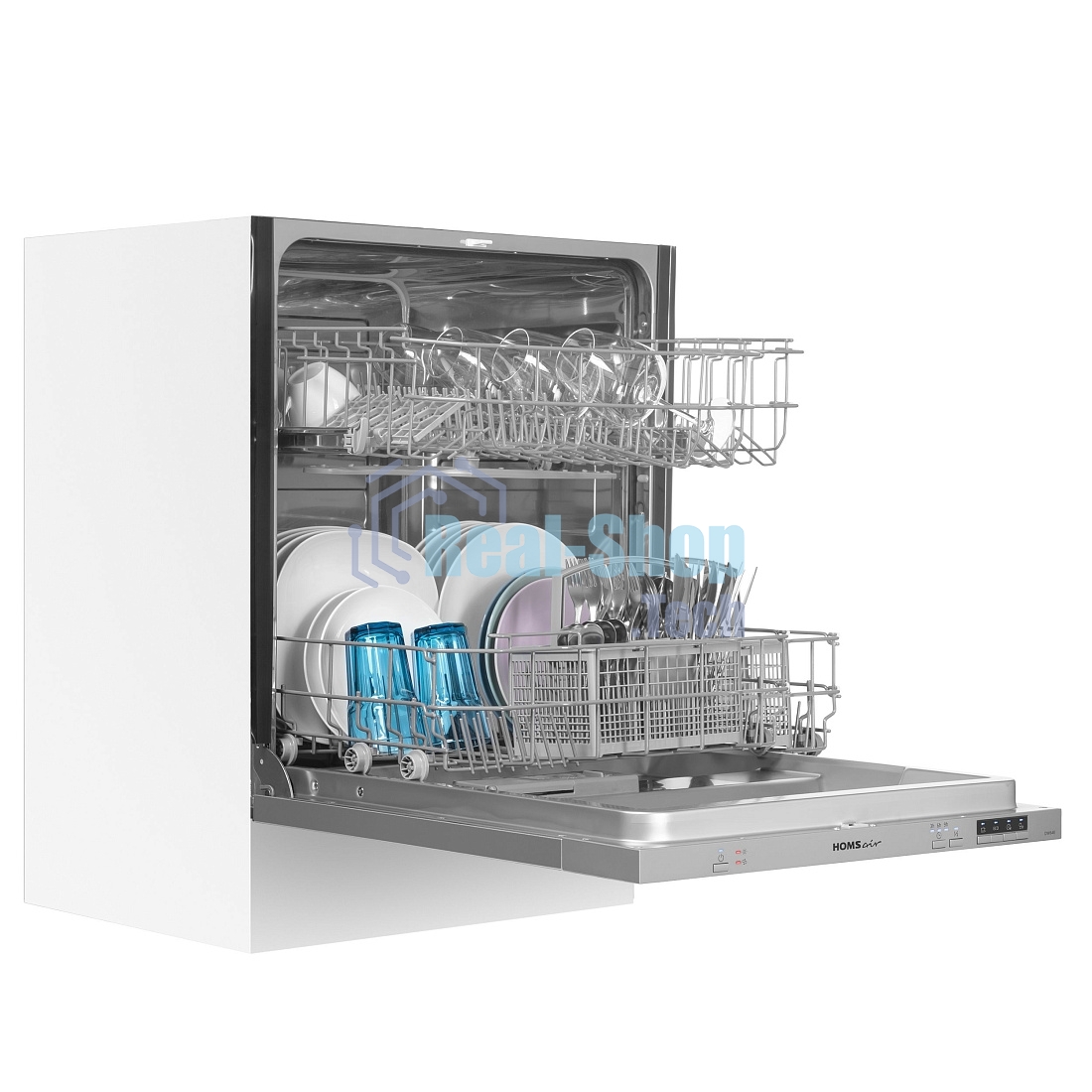 Встраиваемая посудомоечная машина HOMSair DW64E, серебристый, 59.8 см, 12 компл., 49 дБ, класс A++