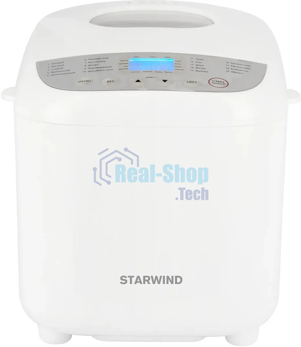 Хлебопечка Starwind SBM2085 600Вт белый/серебристый
