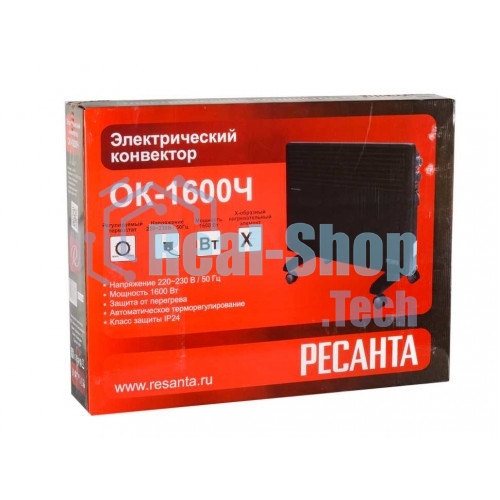 Конвектор Ресанта ОК-1600Ч, черный, 1600 Вт, 20 м2, термостат 67/4/34