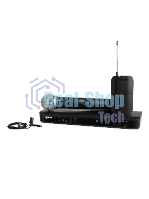 Микрофонная система SHURE BLX1288E/CVL-M17 беспроводная, двухканальная, с ручным передатчиком PG58 и петличным микрофоном CVL-B/C, частота UHF 662-686 МГц