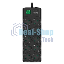 Сетевой фильтр SVEN SF-10E-16 5,0 м (10 розеток) черный