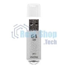 Флешка USB Smartbuy 64Gb,V-CUT SILVER (SB64GbVC-S3), 64Gb, USB 3.0, R/W 75/25, серебристый