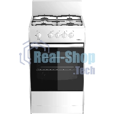 Плита газовая Darina S GM 441 001 W белый/черный, конфорок 4 шт, духовка 50 л, 50 см x 85 см x 51 см