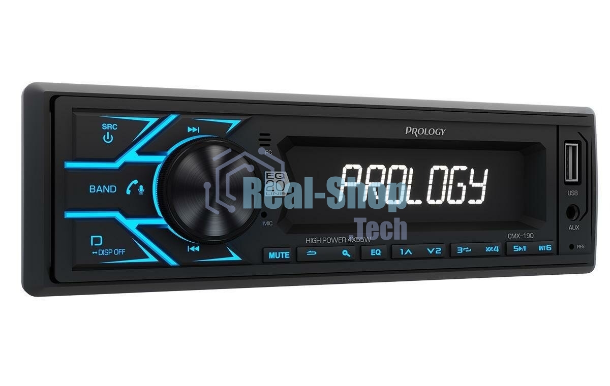 Автомагнитола Prology CMX-190, 1 DIN, Bluetooth, USB Type-A, AUX, пульт ДУ