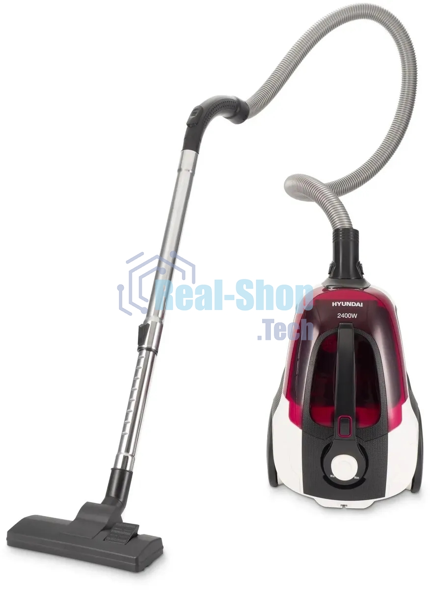 Пылесос Hyundai HYV-C3370 белый/красный, 380/2400 Вт, уборка сухая, пылесборник контейнер 3.5 л