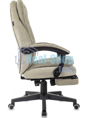 Кресло руководителя Бюрократ T-9950MSG-F Fabric песочный Light-21, крестов. пластик, подст. для ног