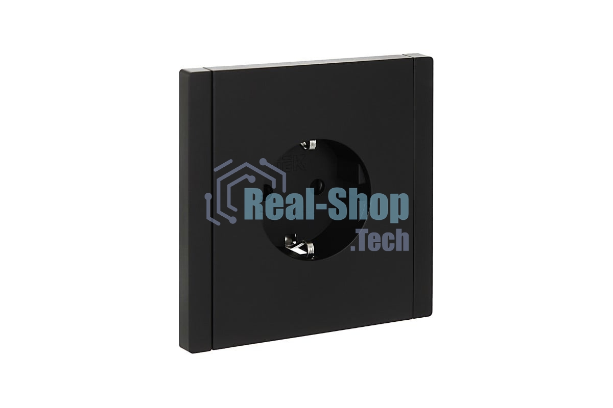 Розетка СП FORTE&PIANO FP113 16А с заземл. защ. шторки безвинт. крепл. черный IEK FP-R14-16-1-K02