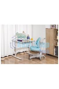 Кресло детское Cactus CS-CHR-3604BL голубой крестов. пластик серый