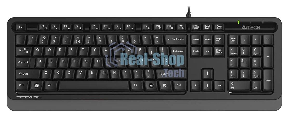 Клавиатура проводная A4Tech Fstyler FKS10, USB, черный/серый