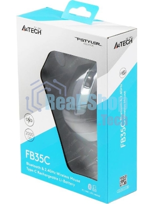 Мышь беспроводная A4Tech Fstyler FB35C зеленый/черный, 2000 dpi, радиоканал, Bluetooth, USB, кнопки - 6