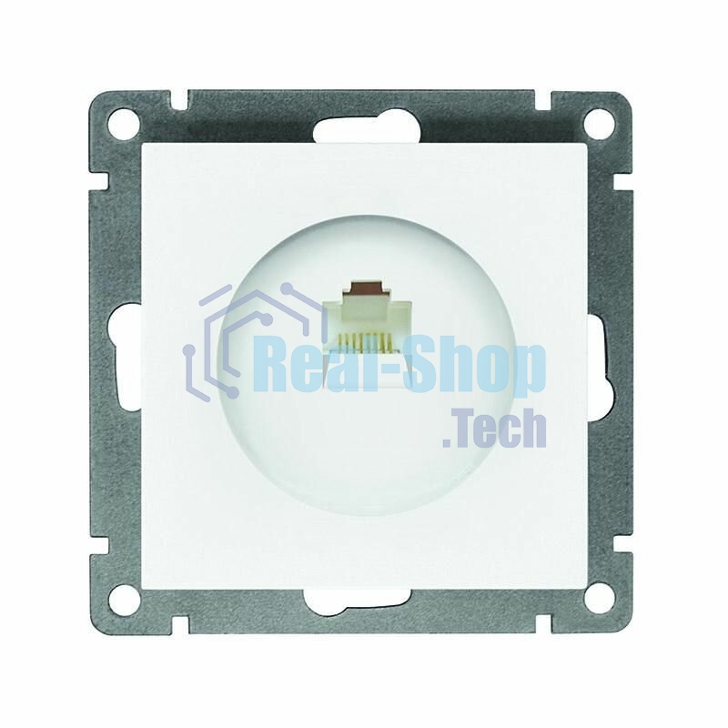 Розетка компьютерная 1-м СП Афина RJ45 кат.5E механизм бел. Universal A0051