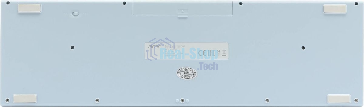 Комплект клавиатура + мышь Acer OCC205 беспроводной USB, 1200 dpi, белый/голубой