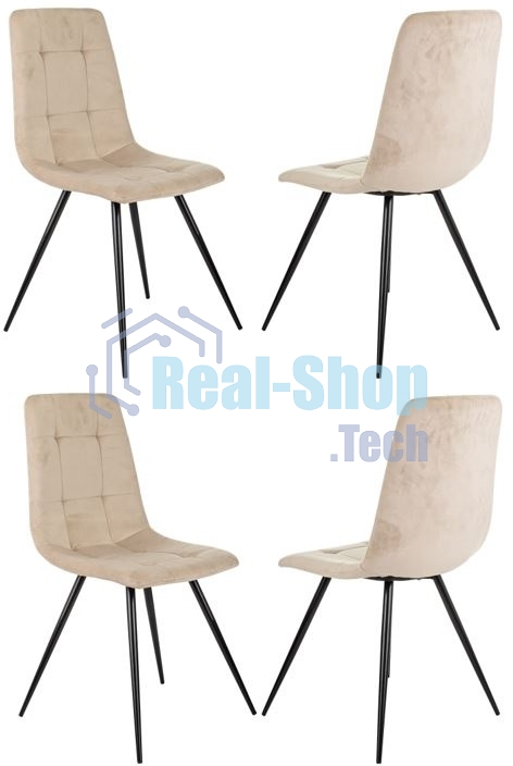 Стул для дома Бюрократ CH-K1_4 комплект 4 шт бежевый Holland 06 металл черный на ножках