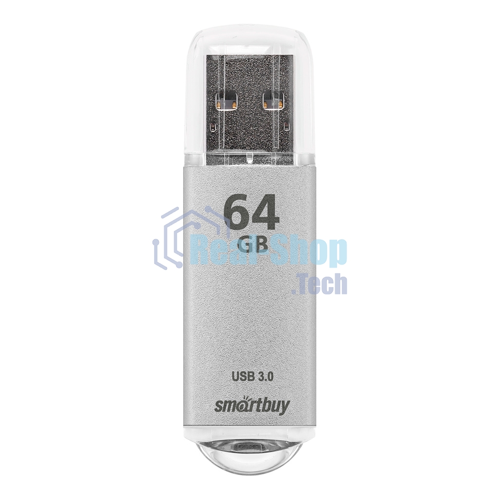 Флешка USB Smartbuy 64Gb,V-CUT SILVER (SB64GbVC-S3), 64Gb, USB 3.0, R/W 75/25, серебристый
