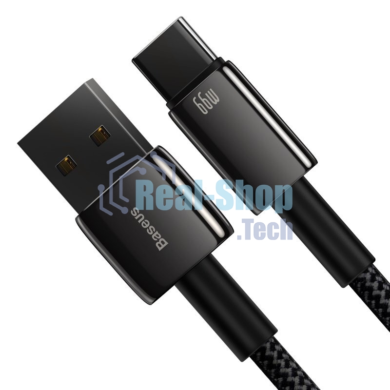 Кабель Baseus CATWJ-C01 Tungsten Gold Fast Charging Data Cable USB to Type-C 66W 2m Black