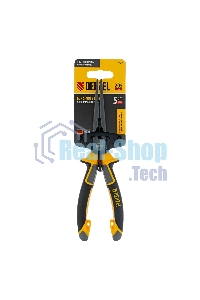 Длинногубцы прямые Denzel 205 мм, трехкомпонентные рукоятки