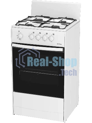 Плита газовая Darina S GM 441 001 W белый/черный, конфорок 4 шт, духовка 50 л, 50 см x 85 см x 51 см