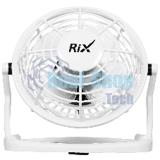 Вентилятор Rix RDF-1500USB белый, настольный, 2.5 Вт, 1 скорость, 10 см