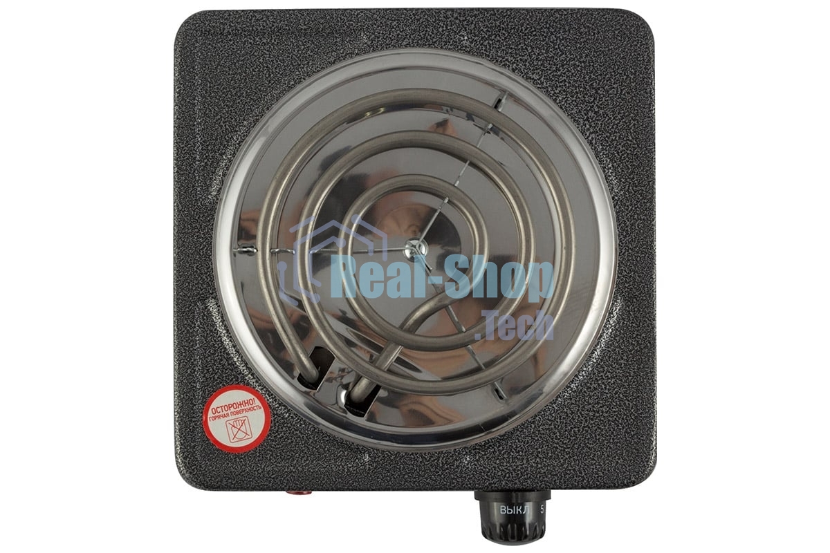 Плита настольная электрическая Homestar HS-1103 серый, 1 кВт, ТЭН, конфорки - 1, эмаль, поворотные переключатели