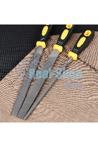 Набор напильников Deli DL352083 3шт инструментальная сталь T12, обрезиненная пластиковая рукоятка