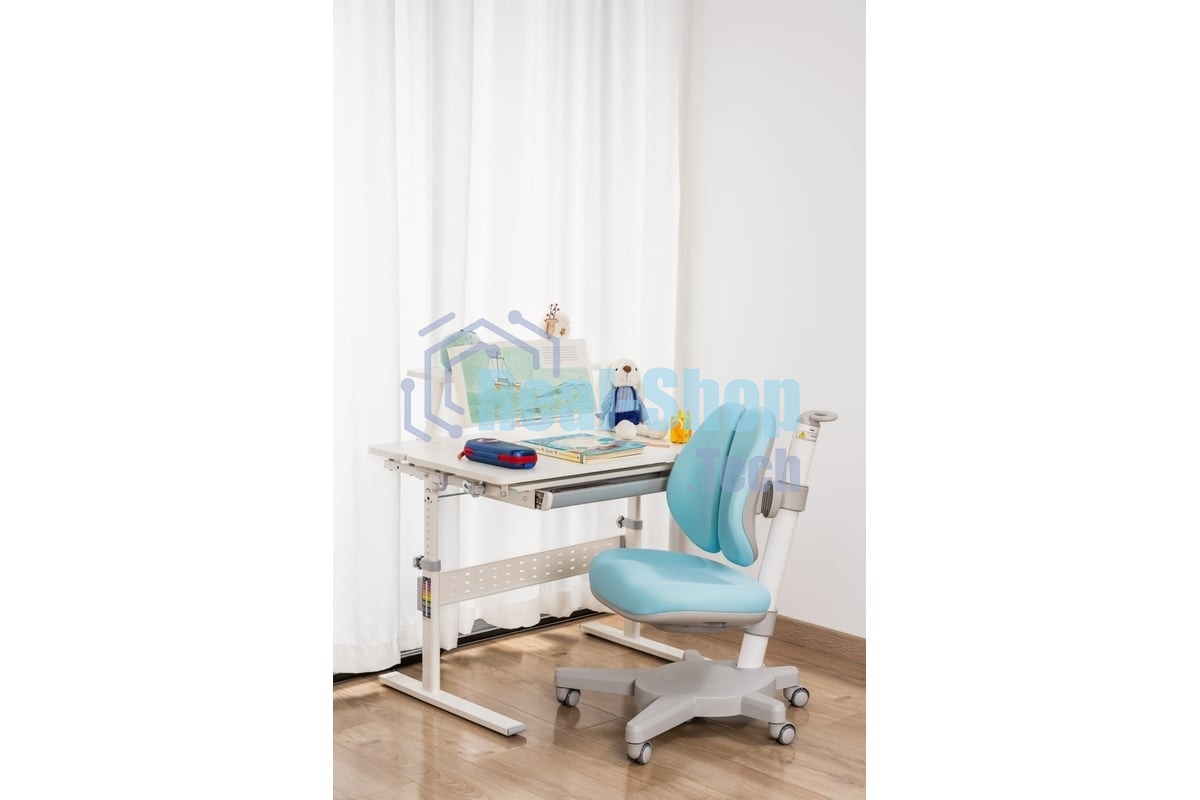 Кресло детское Cactus CS-CHR-3604BL голубой крестов. пластик серый