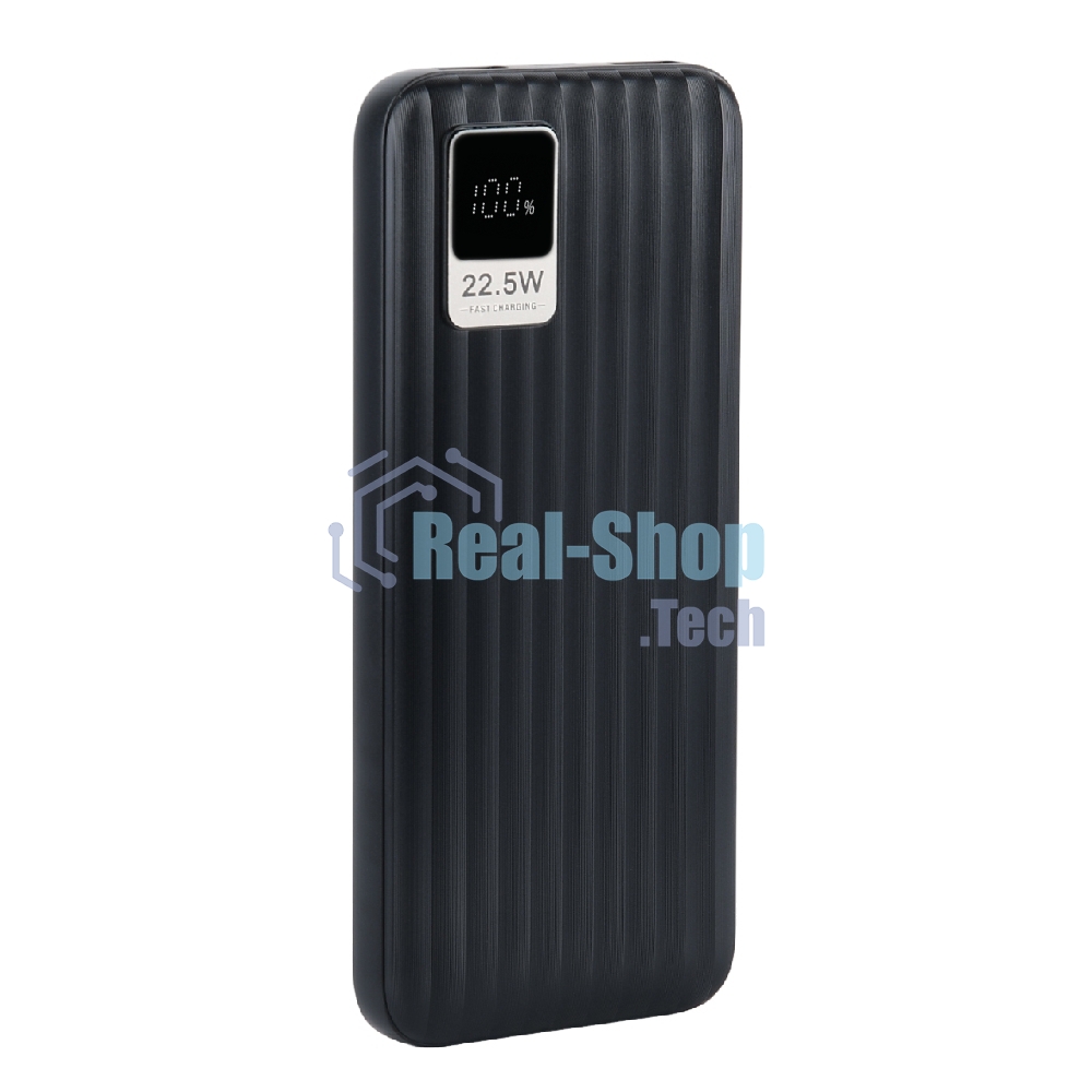 Портативный аккумулятор Perfeo Powerbank WATERFALL 10000 mAh/LED дисплей/PD + QC 3.0/Type-C/2 USB/Выход: 5A, max 22.5Wчерный (PF_E1469)