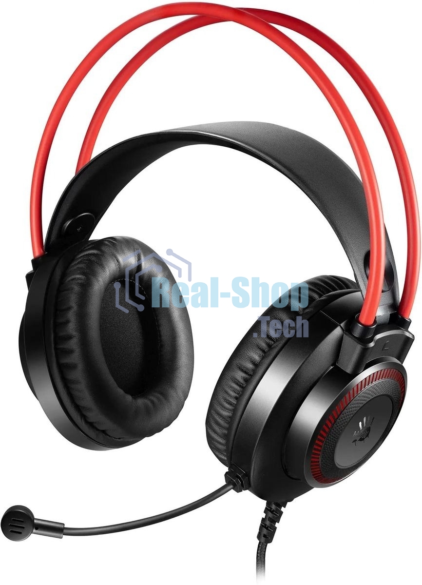 Гарнитура проводная с микрофоном A4Tech Bloody G200S черный/красный 2м мониторные USB оголовье (G200S USB/BLACK +RED)