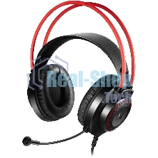 Гарнитура проводная с микрофоном A4Tech Bloody G200S черный/красный 2м мониторные USB оголовье (G200S USB/BLACK +RED)