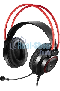 Гарнитура проводная с микрофоном A4Tech Bloody G200S черный/красный 2м мониторные USB оголовье (G200S USB/BLACK +RED)