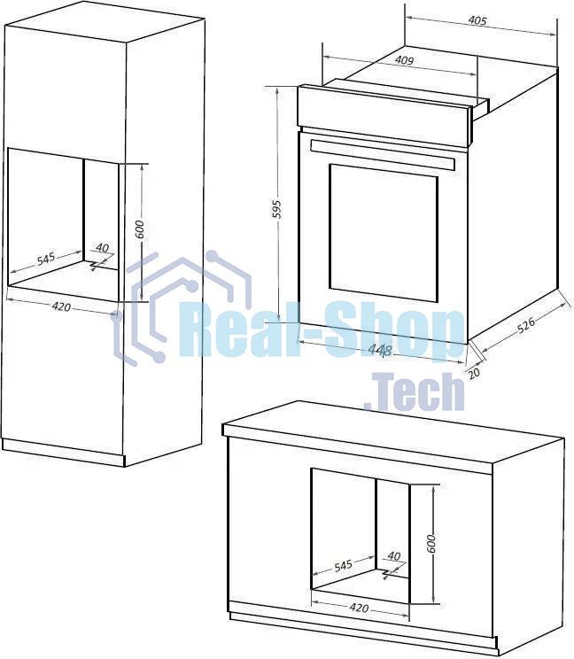 Шкаф духовой электрический Maunfeld EOEM516BG, 45 см, 51 л, бежевый, встраиваемый