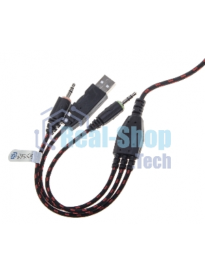 Гарнитура Oklick HS-L500G зелёный/чёрный, проводная, USB/3.5 мм