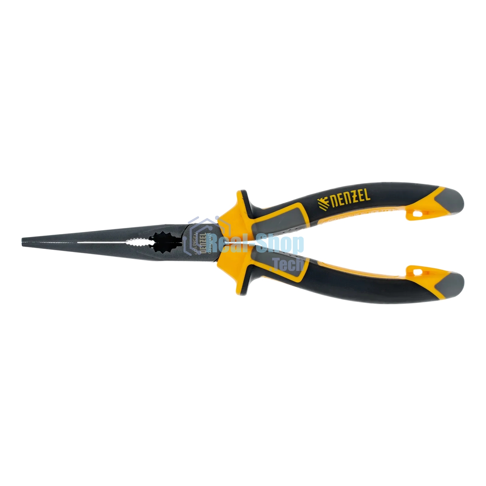 Длинногубцы прямые Denzel 205 мм, трехкомпонентные рукоятки