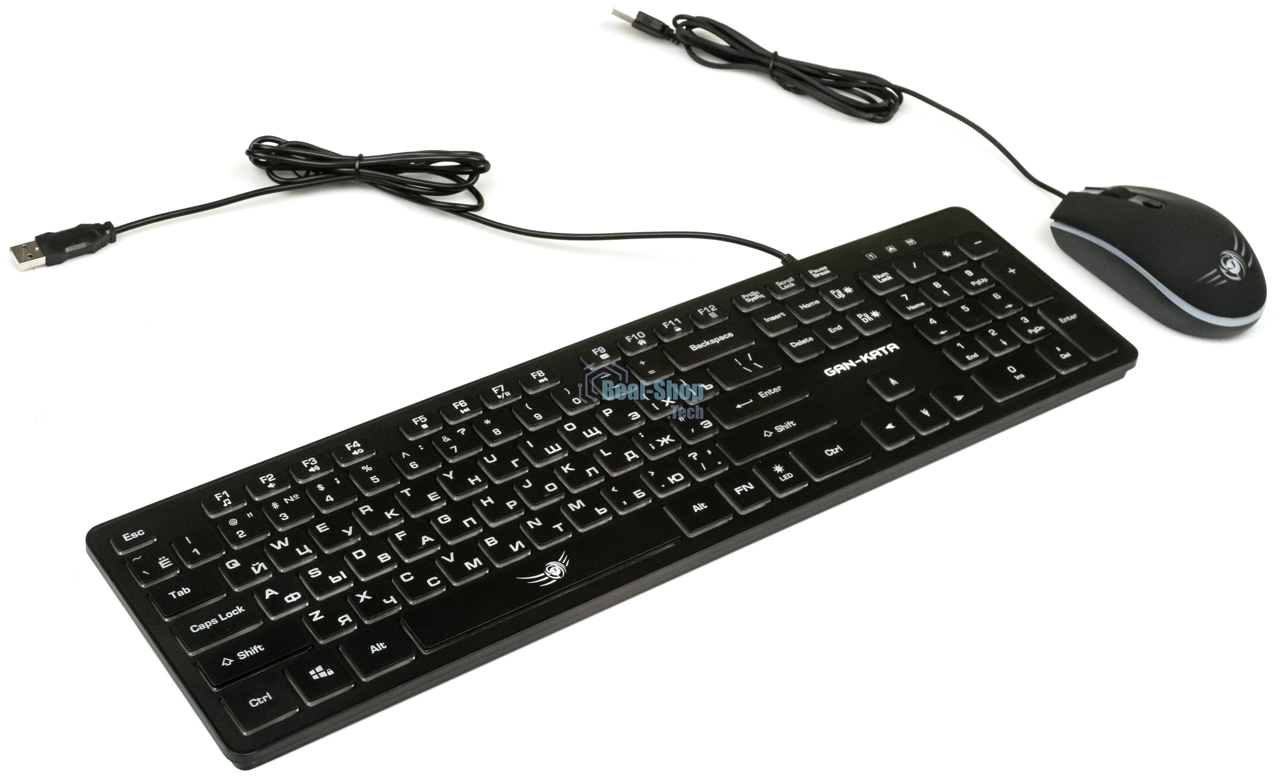 Комплект клавиатура+мышь Dialog Gan-Kata KMGK-1707U проводной, USB, 1600 DPI, чёрный